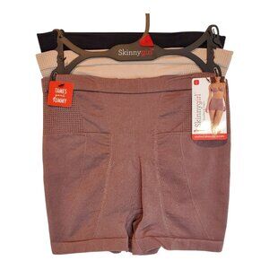 NWT SKINNY GIRL SZ L 3 PK Seamless Shaping Shorts Brown Beige Black